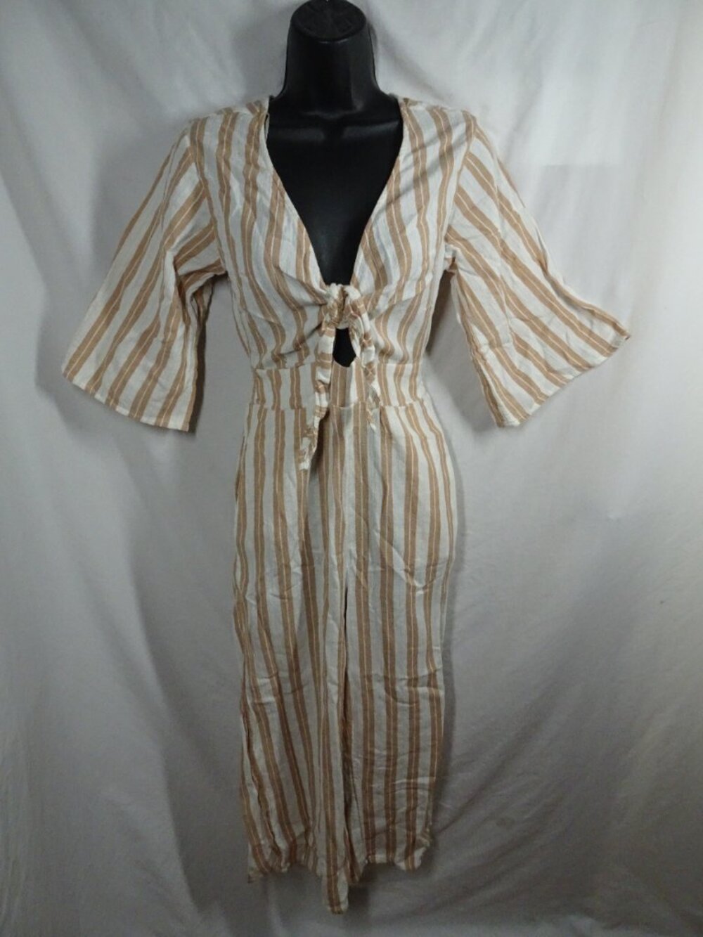 Billabong Link Up Striped Jumpsuit with Pockets Size S